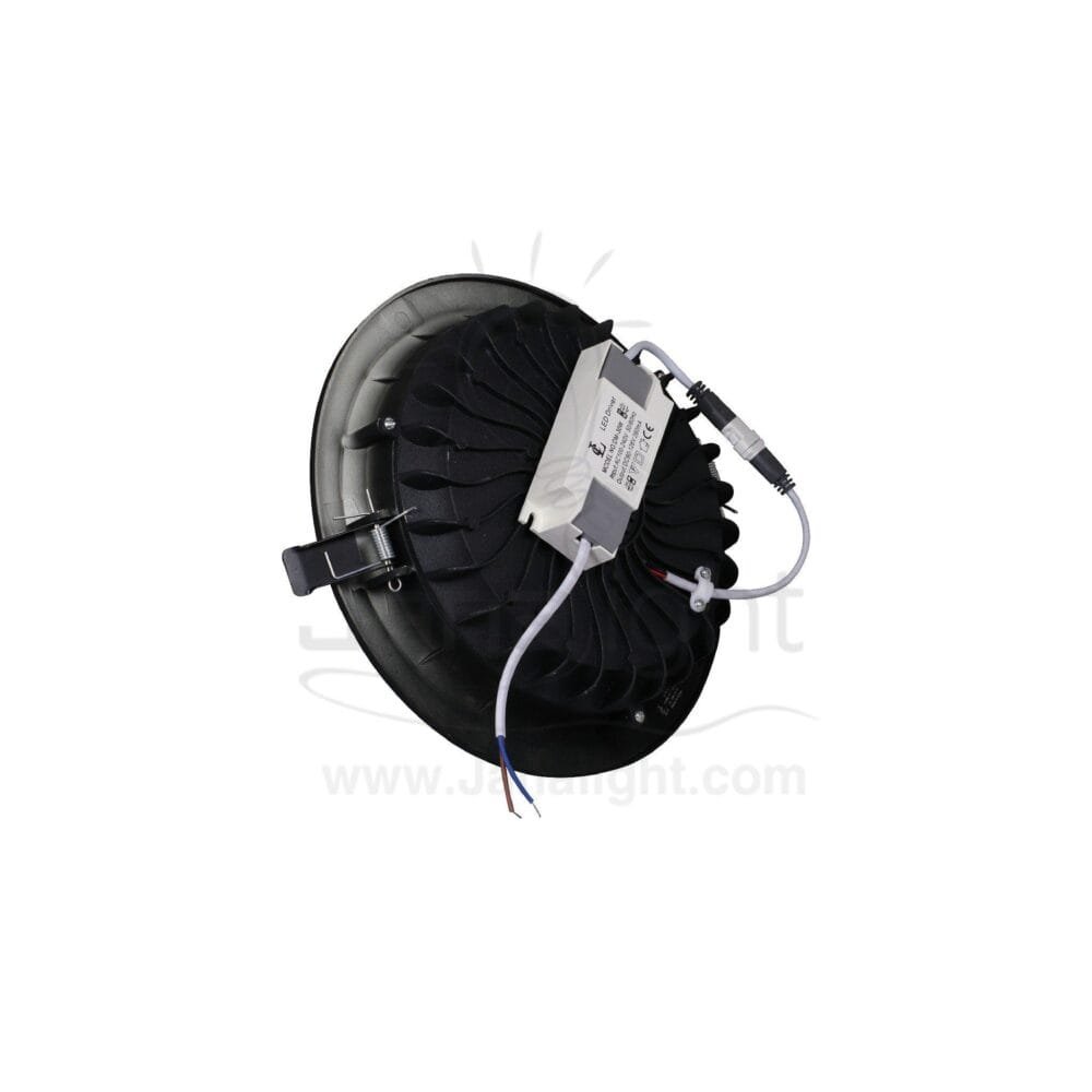 كشاف 30 وات كومبكت ابيض حلق اسود مط جنى لايت plastic white compact 30 watt downlight
